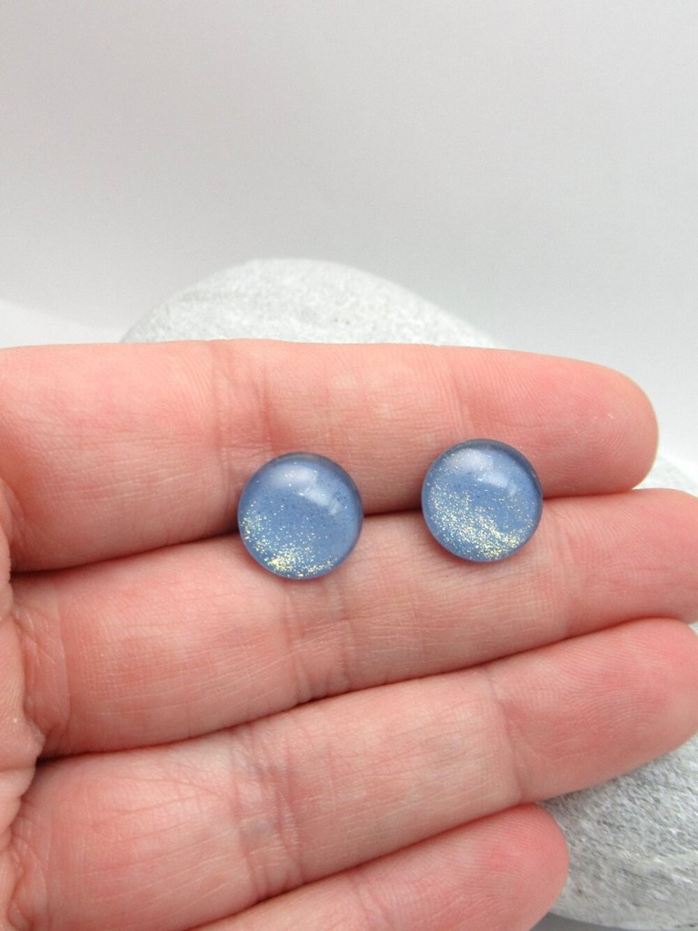 Handmade glass cabochon earrings